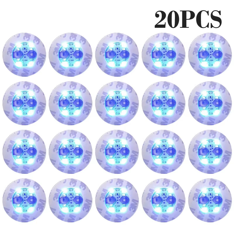 100Pcs LED Tableware Mat Cup Luminous Sticker Colorful Flashing Bottle Sticker Light-Emitting Coaster Stall Bar Light