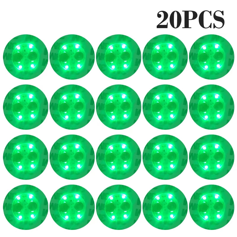 100Pcs LED Tableware Mat Cup Luminous Sticker Colorful Flashing Bottle Sticker Light-Emitting Coaster Stall Bar Light