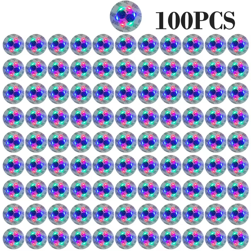 100Pcs LED Tableware Mat Cup Luminous Sticker Colorful Flashing Bottle Sticker Light-Emitting Coaster Stall Bar Light