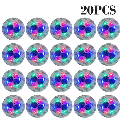 100Pcs LED Tableware Mat Cup Luminous Sticker Colorful Flashing Bottle Sticker Light-Emitting Coaster Stall Bar Light