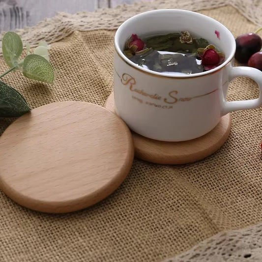 1Pcs 8.8Cm round Wooden Slice Cup Mat Coaster Tea Coffee Mug Drinks Holder for DIY Tableware Decor Durable Kitchen Decor Home