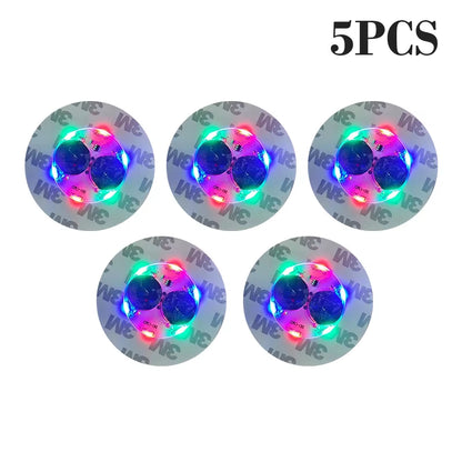 100Pcs LED Tableware Mat Cup Luminous Sticker Colorful Flashing Bottle Sticker Light-Emitting Coaster Stall Bar Light