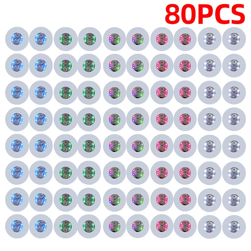100Pcs LED Tableware Mat Cup Luminous Sticker Colorful Flashing Bottle Sticker Light-Emitting Coaster Stall Bar Light