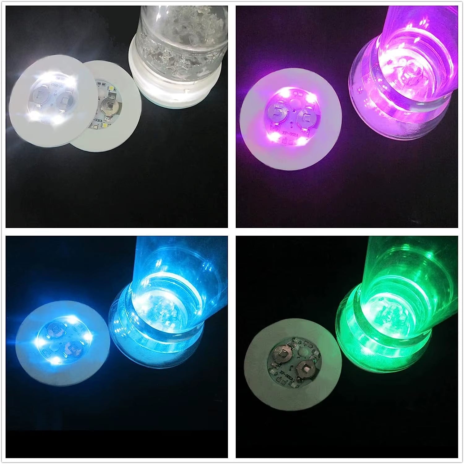 100Pcs LED Tableware Mat Cup Luminous Sticker Colorful Flashing Bottle Sticker Light-Emitting Coaster Stall Bar Light