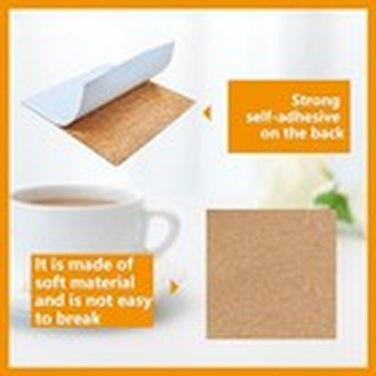100 Pcs 4X4 Inch Self Adhesive Cork Coasters Square Cork Mats for Crafts